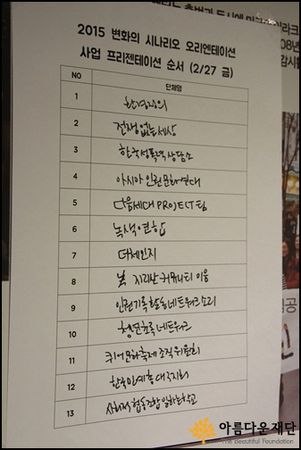2015 변화의 시나리오 오리엔테이션