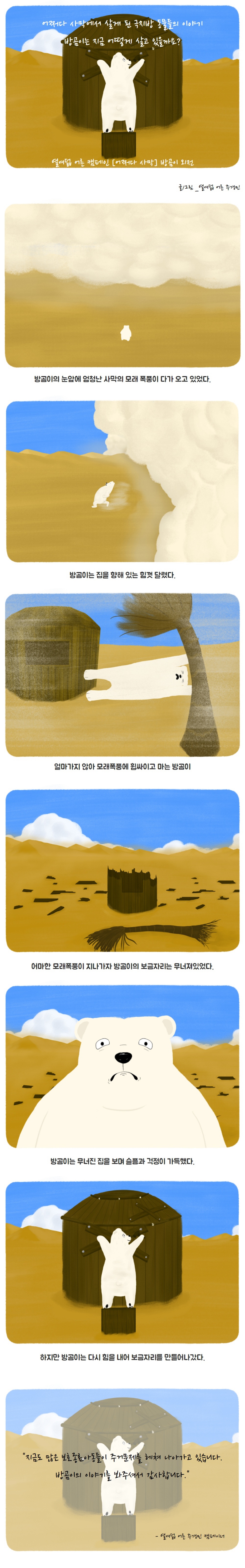 어쩌다 사막에서 살게된 방곰이, 그리고 그 이후의 방곰이의 이야기