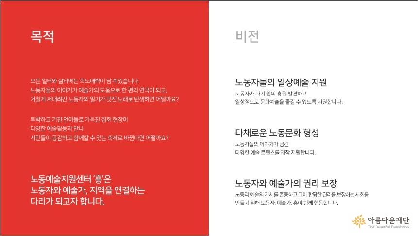 흥 목적과 비전